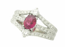画像をギャラリービューアに読み込む, リング Pt900 ルビー 0.79 ダイヤ 0.56 #12