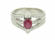 画像をギャラリービューアに読み込む, リング Pt900 ルビー 0.79 ダイヤ 0.56 #12