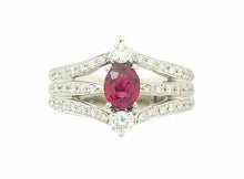 画像をギャラリービューアに読み込む, リング Pt900 ルビー 0.79 ダイヤ 0.56 #12