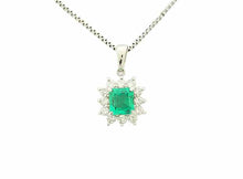 画像をギャラリービューアに読み込む, - ネックレス Pt850 エメラルド 0.65 ダイヤ 0.32