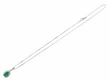 画像をギャラリービューアに読み込む, - ネックレス K14WG/Pt900 エメラルド 1.03 ダイヤ 0.42