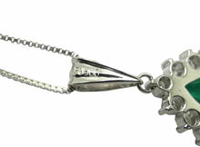 画像をギャラリービューアに読み込む, - ネックレス K14WG/Pt900 エメラルド 1.03 ダイヤ 0.42