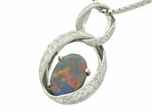 画像をギャラリービューアに読み込む, - ネックレス Pt850/900 オパール 1.62 ダイヤ 0.32