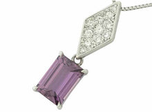画像をギャラリービューアに読み込む, ネックレス Pt850/900 パープルサファイヤ 2.80 ダイヤ 0.17