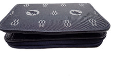 画像をギャラリービューアに読み込む, - ハンティングワールド ハビネイチャー モノグラム 二つ折り ラウンドファスナー財布 ブルーブルー キャンバス/牛革/ジャガード