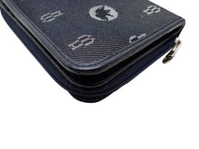 画像をギャラリービューアに読み込む, - ハンティングワールド ハビネイチャー モノグラム 二つ折り ラウンドファスナー財布 ブルーブルー キャンバス/牛革/ジャガード