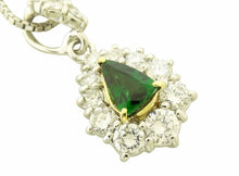 画像をギャラリービューアに読み込む, - ネックレス Pt850/Pt900/K18YG グリーングロッシュラーガーネット0.45 ダイヤ0.63