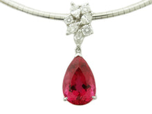 画像をギャラリービューアに読み込む, - 田崎 ネックレス Pt900/K18WG ルべライト8.39 ダイヤ0.88