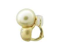 画像をギャラリービューアに読み込む, - 田崎 イヤリング パール12mm K18YG ダイヤ0.14×2