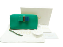 画像をギャラリービューアに読み込む, - Chloe クロエ レザーボウ ラウンドファスナー 長財布 3PO290-889 ジェイドグリーン