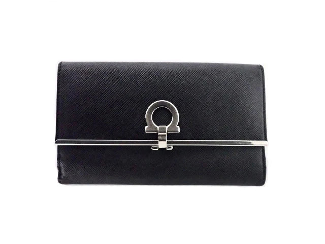 Salvatore Ferragamo サルヴァトーレ フェラガモ GANCINO CLIP ガンチーニ クリップ Bifold Wallet 二つ折り財布 IR-224634 中古Bランク 入荷