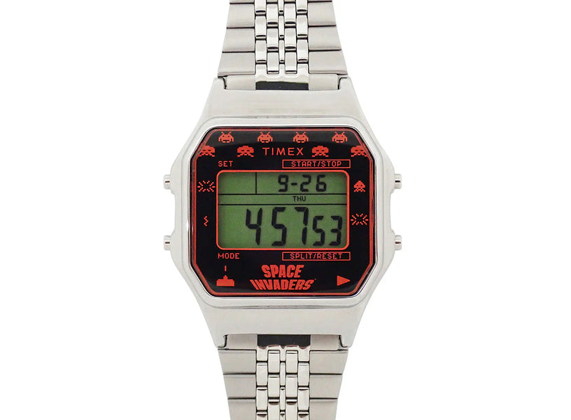 TIMEX タイメックス  クラシックデジタル タイメックス80 スペースインベイダー シルバー コラボレーション TW2V30000 未使用 入荷