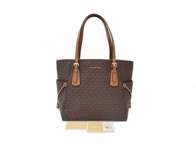 - MICHAEL KORS マイケルコース VOYAGER PVC EW SIG ボイジャー MKシグネチャー Tote Bag PCポケット付 トートバッグ 30T8GV6T4B