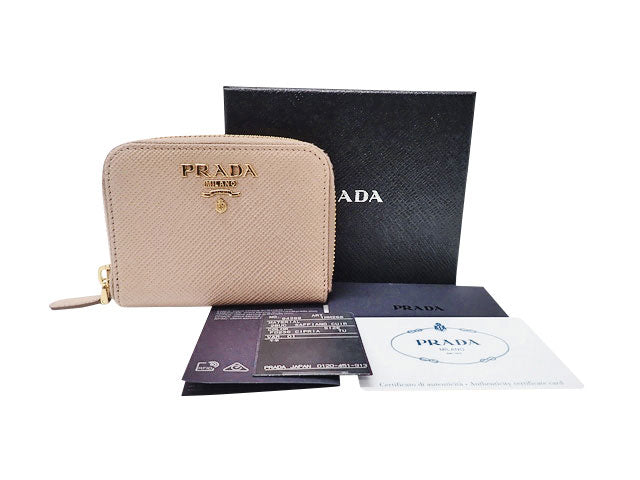 プラダ PRADA SAFFIANO CUIR サフィアーノレザー ジップアラウンド コインケース 1MM268