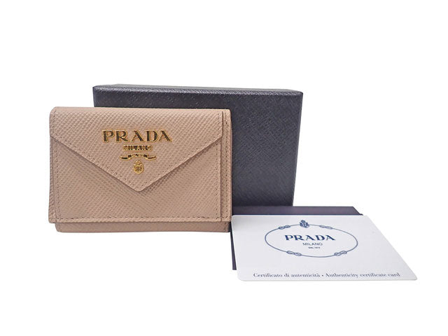 【最高峰美品】プラダ PRADA 現行 サフィアーノレザー コンパクト 財布 PRADA プラダ SAFFIANO CUIR サフィアーノレザー コンパクト財布