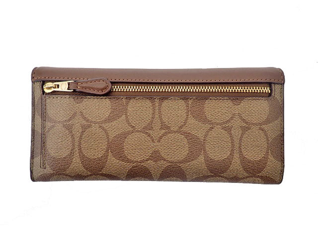 COACH コーチ Signature envelope Wallet シグネチャー エンベロープ ウォレット フラップ 長財布 3034