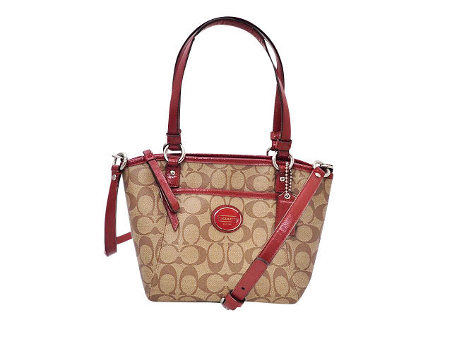 COACH コーチ Peyton Heritage Signature ペイトン ヘリテージ シグネチャー 2way Small Pocket Tote Bag 2WAY スモール ポケット トートバッグ F20097