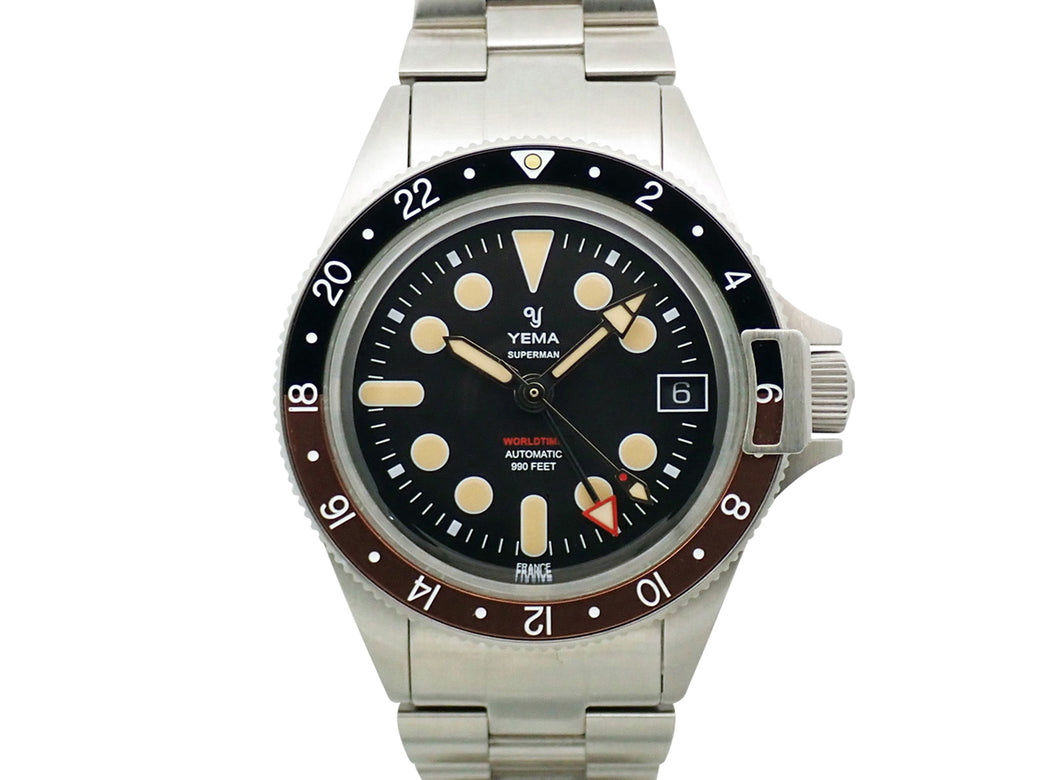 - YEMA イエマ スーパーマン ワールドタイム GMT コーク YGMT21B39-CMS