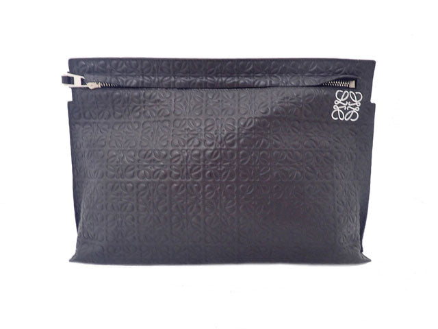 - LOEWE ロエベ T-Pouch Tポーチ Embossed Anagram エンボス アナグラム Second Clutch Bag セカンド クラッチバッグ