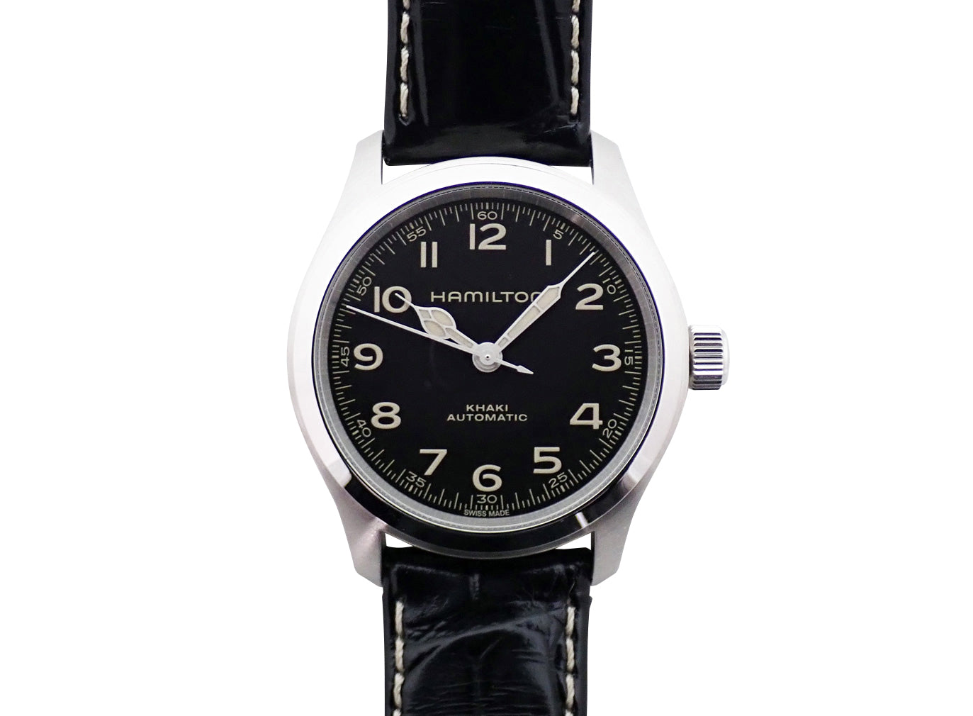 イスル ☆ ハミルトン【やや難あり】 H82221110 安心なカーキネイビースキューバ37ミリ ホワイト