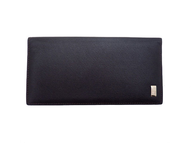 dunhill ダンヒル Logo Plate ロゴ プレート Bi-fold Long Wallet Without Coin Purse 小銭入れ無し 二つ折り長財布
