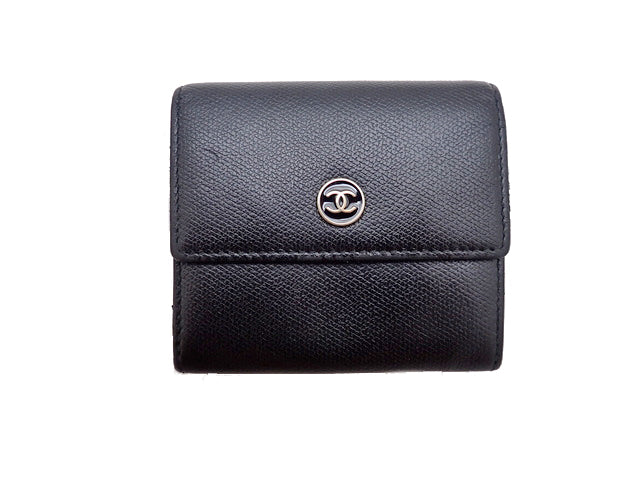 CHANEL(シャネル) Wホック財布 ココボタン A20902 黒 レザー CHANEL シャネル COCO Button ココボタン W hook Wallet Wホック財布