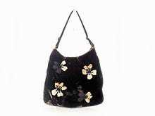 画像をギャラリービューアに読み込む, - PRADA プラダ VELLUTO ANEMONE ベルベット アネモネ Flower applique フラワー アップリケ Mini Hand Bag ミニ ハンドバッグ B11144
