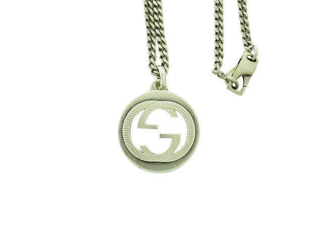 美品‼️GUCCI ギョーシェ ペンダント GUCCI グッチ Interlocking G Pendant Necklace Silver925