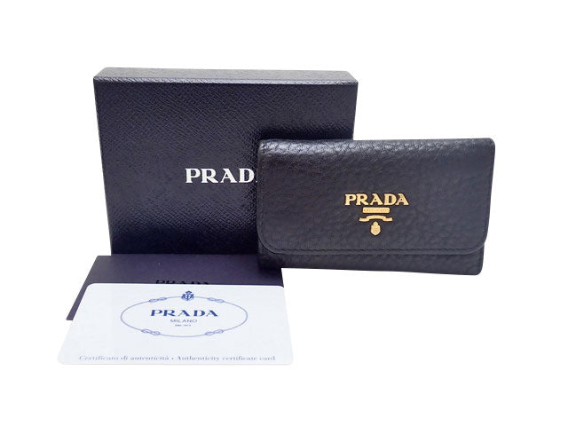 PRADA プラダ VITELLO GRAIN ヴィッテロ グレイン レザー 6 Key Case 6連キーケース OUTLET アウトレット 1PG222