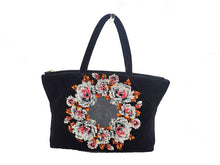 画像をギャラリービューアに読み込む, FEILER フェイラー Flower Wreath Pattern フラワーリース柄 Hand Tote Bag ハンド トートバッグ
