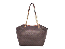 画像をギャラリービューアに読み込む, MICHAEL KORS マイケルコース Jet Set Travel Signature Large ジェット セット トラベル シグネチャー ラージ Chain Shoulder Tote Bag チェーン ショルダー トートバッグ 35F8GTVE7B

