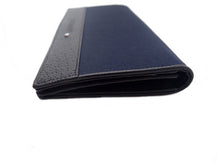画像をギャラリービューアに読み込む, MONTBLANC モンブラン Nightflight Leather &amp; Fabric Wallet 6 Compartments ナイトフライト レザー アンド ファブリック ウォレット 6 コンパートメント Biｆold Long Wallet Without Coin Purse 小銭入れ無し 二つ折り長財布 106003
