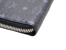 画像をギャラリービューアに読み込む, MCM エムシーエム Mini Zip Wallet in Visetos Original ミニ ジップ ウォレット ヴィセトス オリジナル Card Coin Purse カード/コインケース MYLAAVI03BK001
