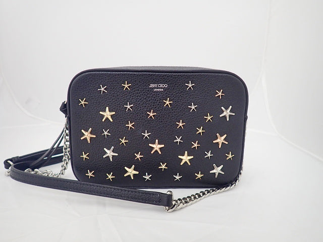 JIMMY CHOO ジミーチュウ LULLABY ララバイ Metal Mix Star Studded メタル ミックス スタースタッズ付き Pochette Shoulder Bag ポシェット ショルダーバッグ