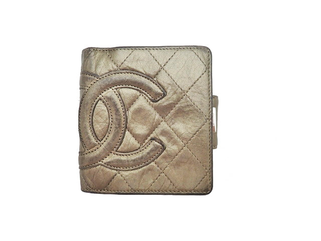 CHANEL シャネル COCO ココマーク Vintage Calf ヴィンテージ カーフ Clasp Bi-fold Wallet がま口二つ折り財布
