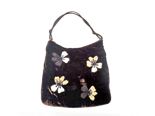 PRADA プラダ VELLUTO ANEMONE ベルベット アネモネ Flower applique フラワー アップリケ Mini Hand Bag ミニ ハンドバッグ B11144