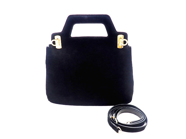 Salvatore Ferragamo サルヴァトーレ フェラガモ GANCINO ガンチーニ Nubuck Suede Leather ヌバック スエード レザー 2way Hand Bag 2WAYハンドバッグ BA211716