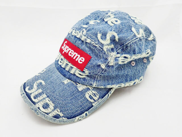 Supreme シュプリーム Frayed Logos Denim Camp Cap フライドロゴ デニム キャンプ キャップ 帽子 Made in CHINA