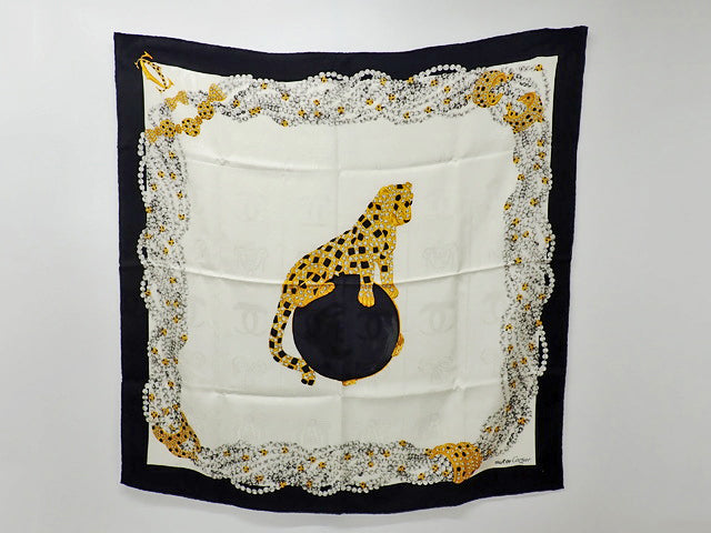 Cartier カルティエ PANTHER パンテール Pearl Bijou パール ビジュー Silk Scarf シルク スカーフ