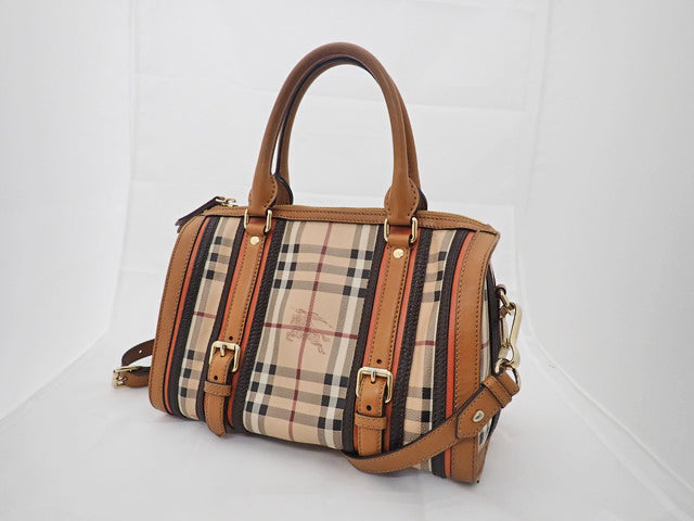 BURBERRY バーバリー Shadow Horse シャドーホース Check Bowling Bag チェック ボウリングバッグ Boston Bag ボストンバッグ