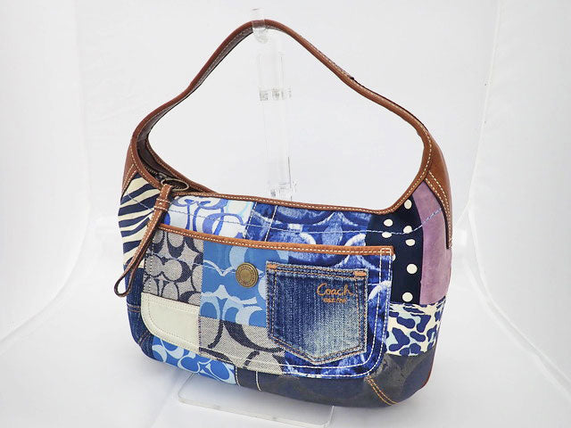 COACH コーチ Signature Patchwork シグネチャー パッチワーク Hobo One Shoulder Bag ホーボー ワンショルダーバッグ 10808