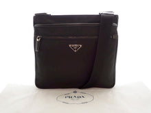 画像をギャラリービューアに読み込む, - PRADA プラダ 2VH251 ナイロン ショルダーバッグ 黒 ナイロン/牛革
