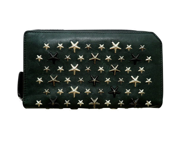 新品未使用✨　JIMMY CHOO ジミーチュウ　カーナビー　クリスタルスタッズ NEMO | クリスタルスタースタッズ付き Black カーフレザー
