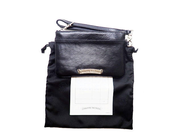 - CHROME HEARTS クロムハーツ ジッパー チェンジ パース リストレットスモール ブラックヘビーレザーセメタリー クロスパッチ ウォレット 2246-304-0940-0900