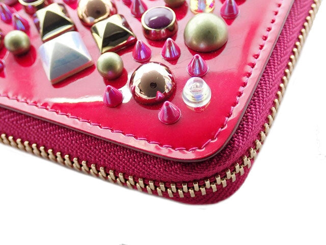 Christian Louboutin クリスチャンルブタン Panettone パネトーネ Multi Studs マルチスタッズ Round  Zipper Long Wallet ラウンドファスナー 長財布 3175226 P185