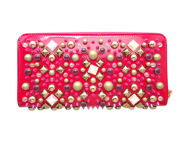 Christian Louboutin クリスチャンルブタン Panettone パネトーネ Multi Studs マルチスタッズ Round  Zipper Long Wallet ラウンドファスナー 長財布 3175226 P185