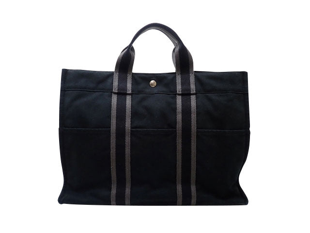 HERMES エルメス Fourre Tout MM フールトゥ MM Tote Bag トートバッグ 黒/グレー コットンキャンバス – 正木屋質店